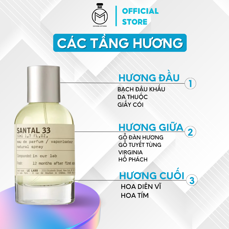 Nước hoa nam nữ Le Labo Santal 33 chiết 10ml tinh dầu nước hoa thơm lâu độc đáo bí ẩn