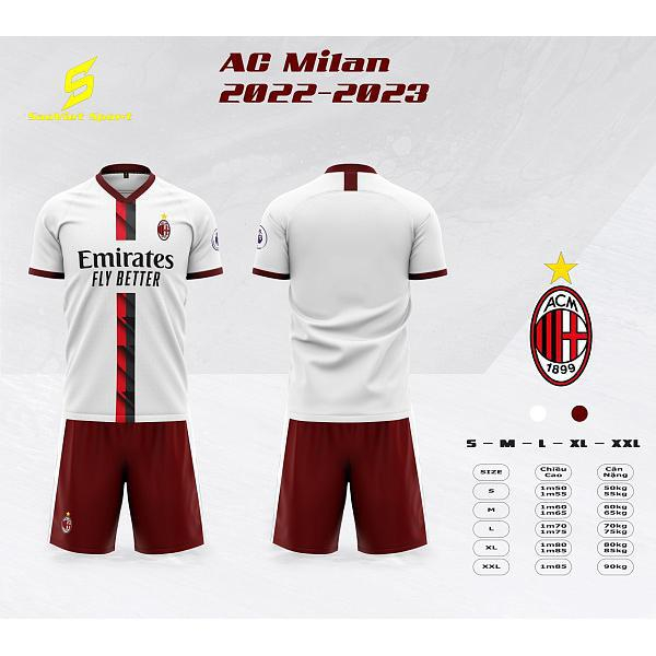 Bộ Quần Áo Bóng Đá, đá banh, Thể AC MILAN Hot 2023/2024