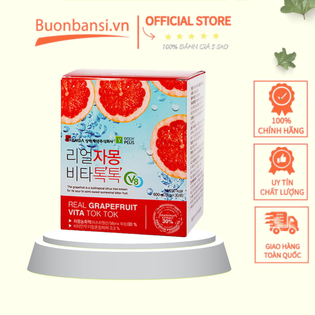 Nước Ép Bưởi Giảm Cân Sang A Real Grapefruit Vita Tok Tok 20gr x 30 Gói Hàn Quốc.