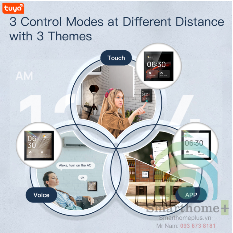 Trung Tâm Zigbee Có Màn Hình Cảm Ứng 4 Inch WiFi Tuya THA7