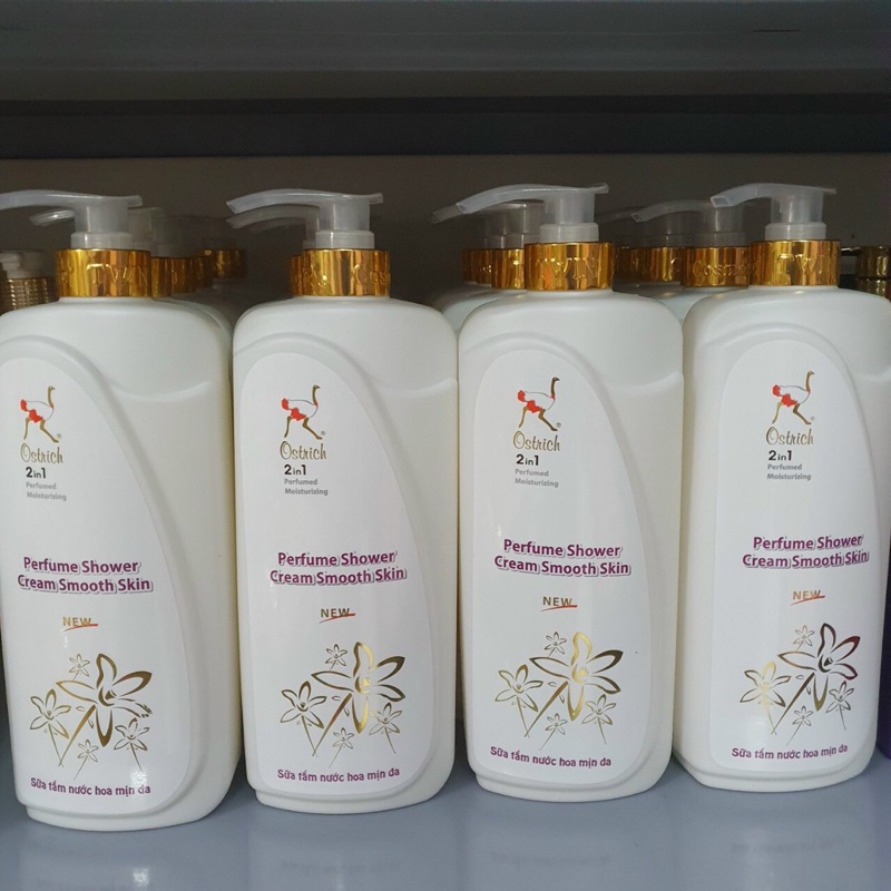 Sữa tắm dưỡng ẩm trắng da lưu hương Đà ĐIỂU Ostrich shower gel 900ml