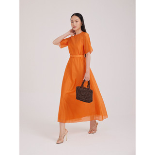 Đầm voan tơ phối thắt lưng Mauve Thanh dress (size hết không restock thêm)