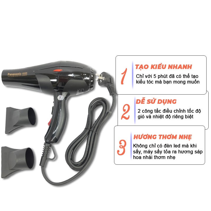 Máy sấy tóc Panassoni 2 chiều, dây 3m, siêu khoẻ  có sáp thơm và đèn led công suất 3500w chuyên dụng cho salon_ST28