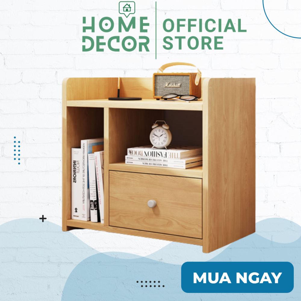 Tủ đầu giường hộc tủ để đồ bằng gỗ có ngăn kéo siêu tiện ích
