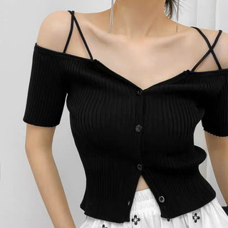 Áo len dây chéo nhỏ (ảnh thật/ có sẵn)