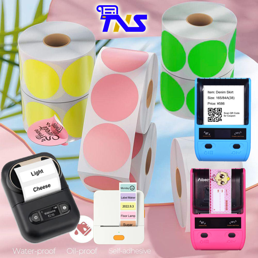 Giấy in nhiệt màu, tem nhãn dán màu, sticker màu cho các máy in tem nhiệt như DP23, DP30, E210, 246S, 241BT..