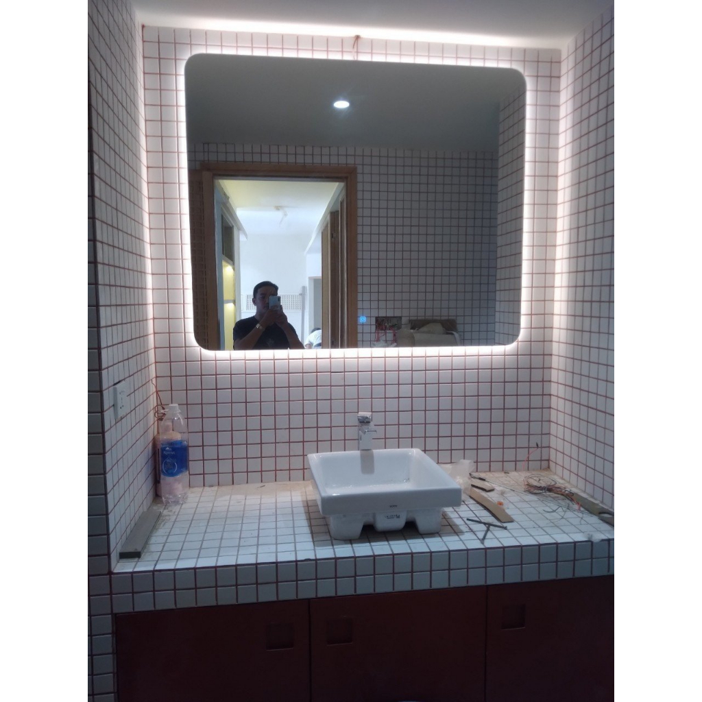 Gương soi phòng tắm, gương soi led hậu KT50x70cm