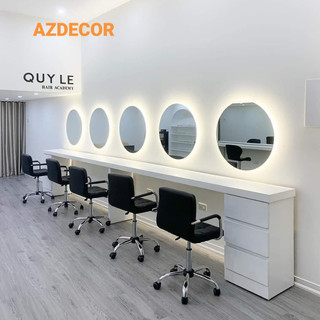  Gương tròn treo tường có đèn LED Hậu Gương nhà tắm Gương bàn trang điểm - Đường Kính 60cm   Đủ Phụ Kiện  