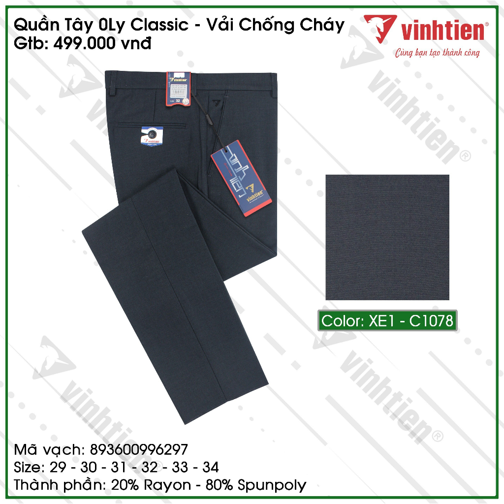 Quần Tây Nam 0ly Classic Vĩnh Tiến 499 - Nhiều Màu