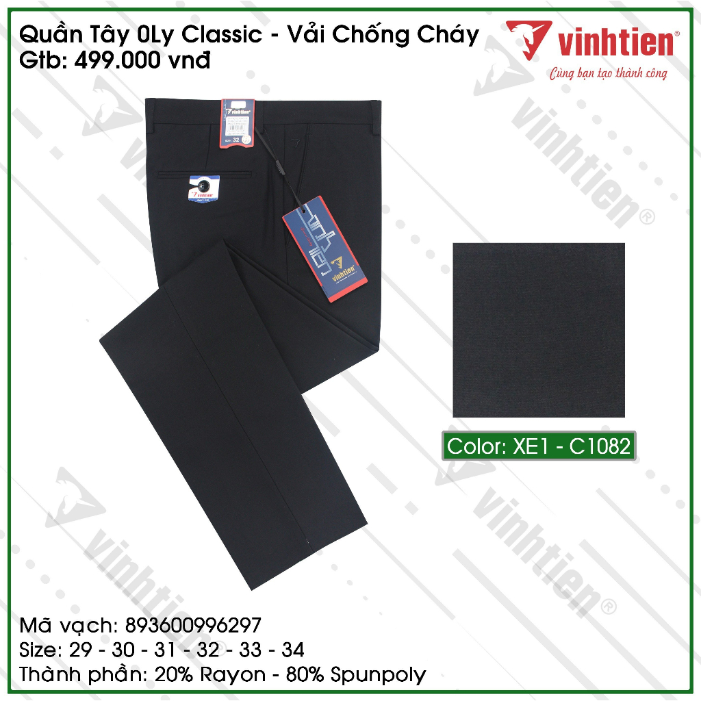 Quần Tây Nam 0ly Classic Vĩnh Tiến 499 - Nhiều Màu