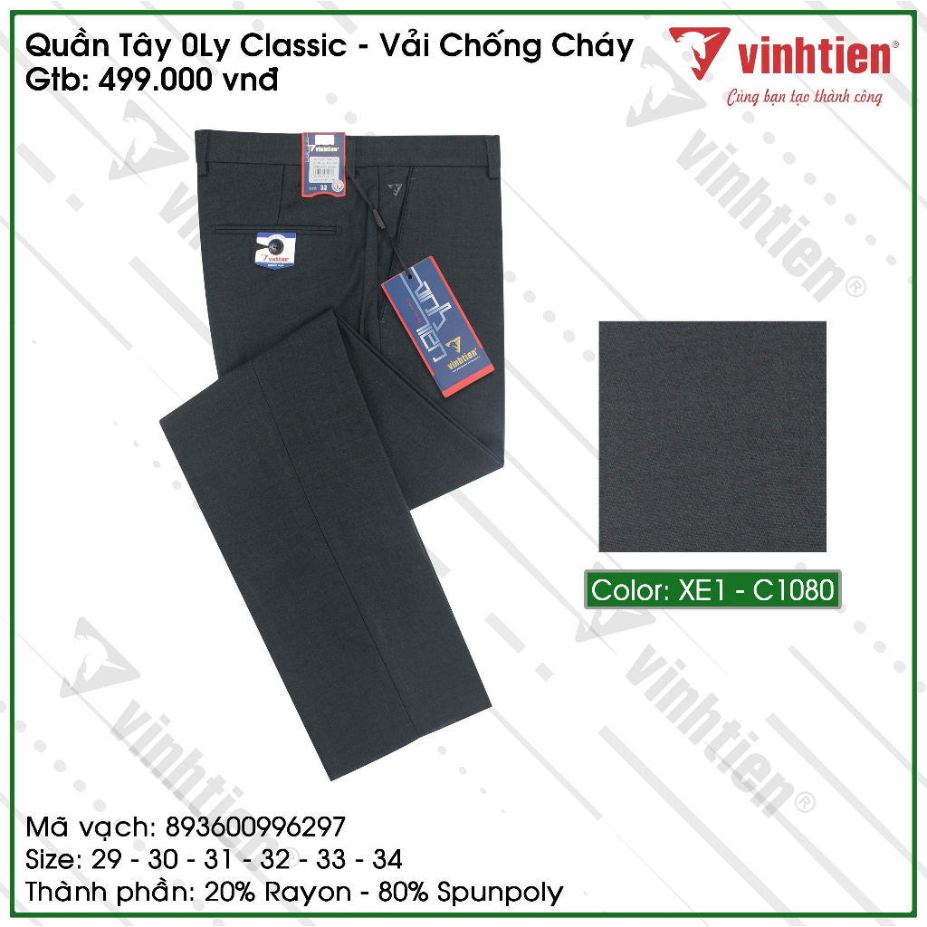 Quần Tây Nam 0ly Classic Vĩnh Tiến 499 - Nhiều Màu