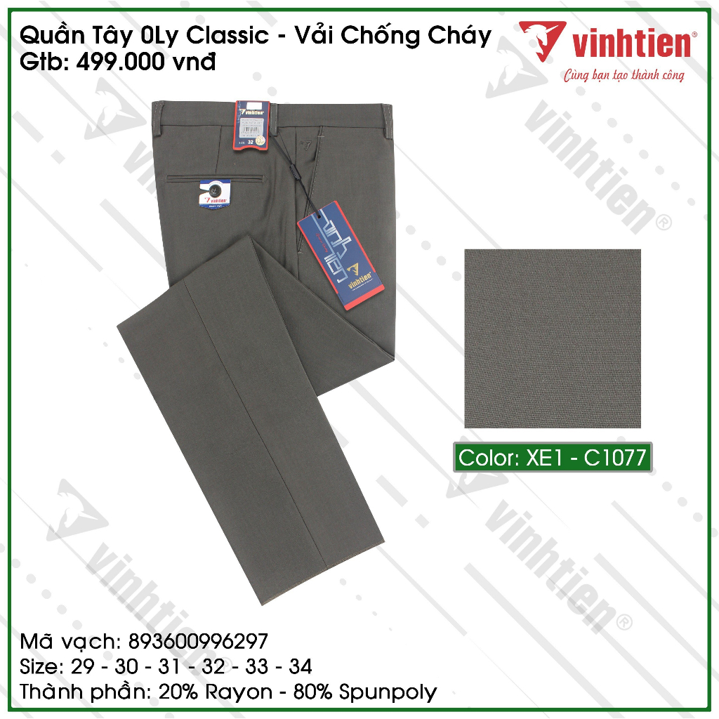 Quần Tây Nam 0ly Classic Vĩnh Tiến 499 - Nhiều Màu