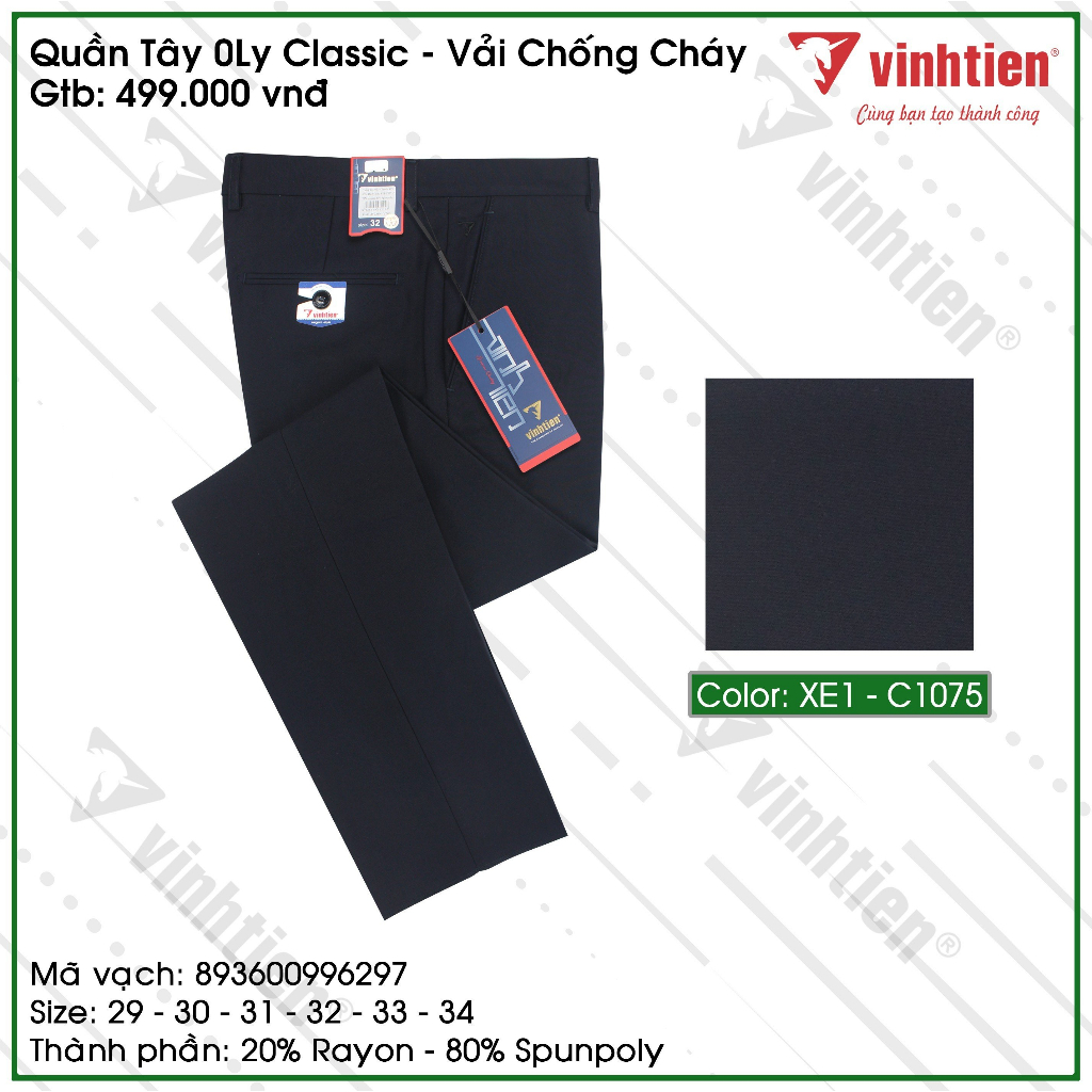 Quần Tây Nam 0ly Classic Vĩnh Tiến 499 - Nhiều Màu