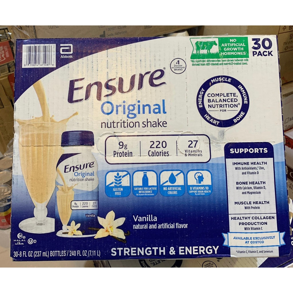 HSD 2024-1 THÙNG SỮA NƯỚC ENSURE VANILLA 30 CHAI x 237ML - USA