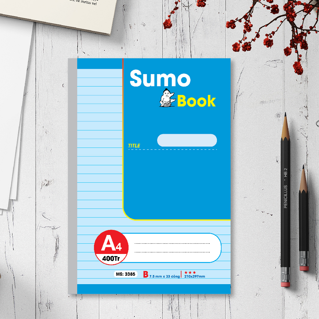 Sổ may gáy SUMO A4 Hải Tiến 200 trang 3361 - Bìa bồi cao cấp (210x297mm)