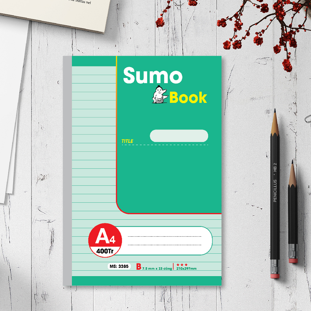 Sổ may gáy SUMO A4 Hải Tiến 200 trang 3361 - Bìa bồi cao cấp (210x297mm)