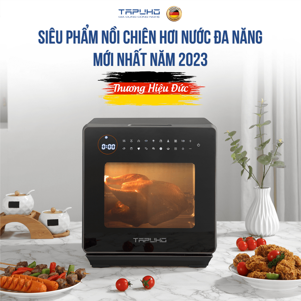 Nồi Chiên Hơi Nước TAPUHO TSF16 | 16L | 2800W | 60 Chương Trình Nấu | Bảo Hành Chính Hãng 24 Tháng