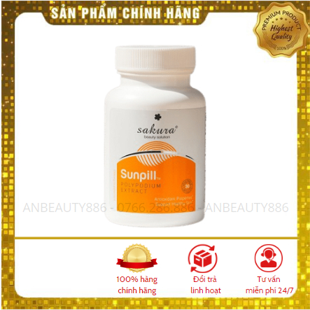 Viên uống chống nắng sinh học toàn thân Sakura Sunpill 30 viên