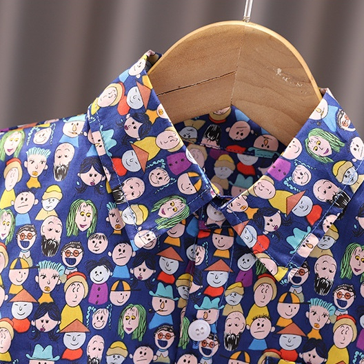 Set áo sơ mi tay ngắn họa tiết kèm quần đùi bé trai MINTSCLOSET Mint's Closet đồ mùa hè đi biển 1 2 3 4 5 tuổi - TN3185