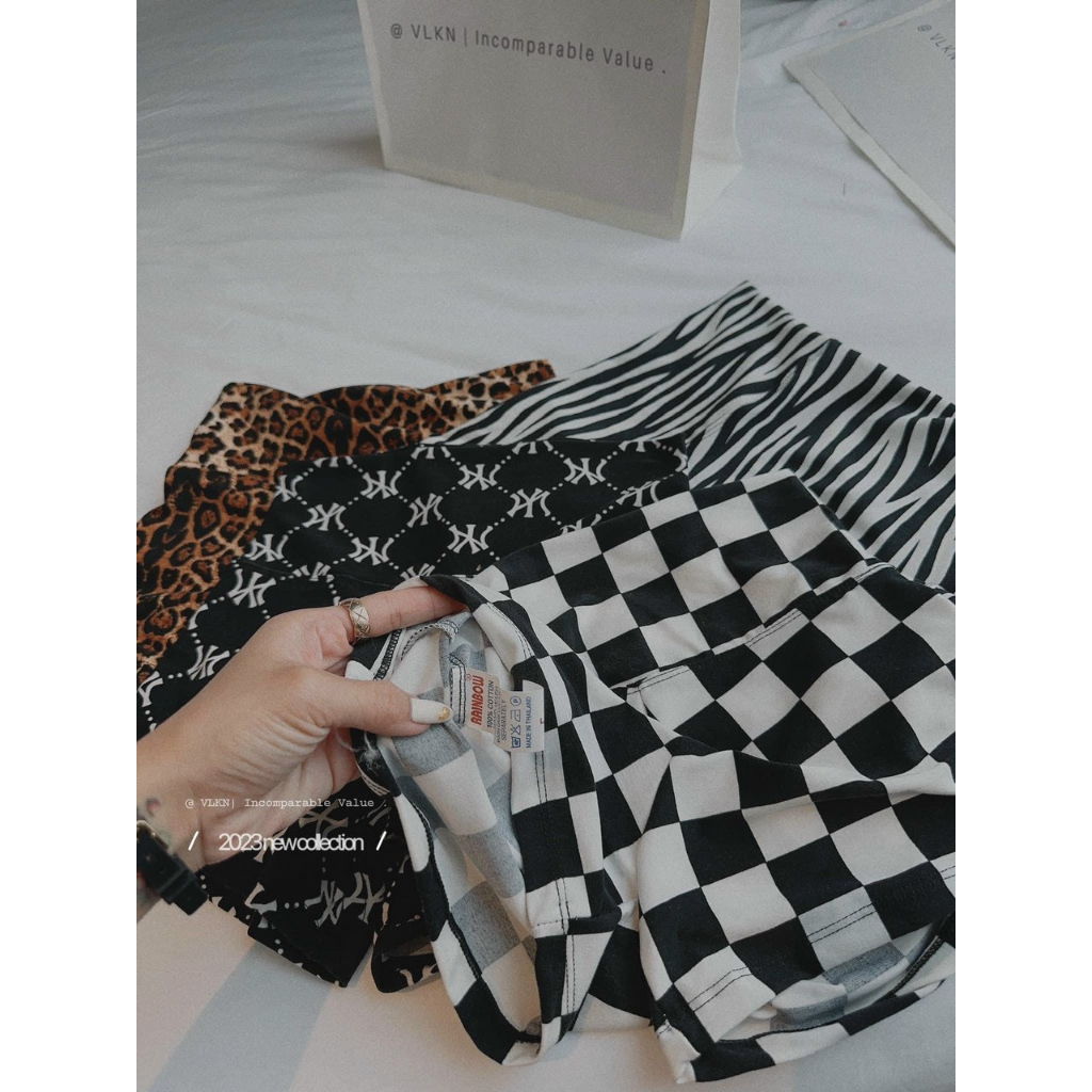 Quần tập gym lưng cao dày chuẩn thun RAINBOW thái