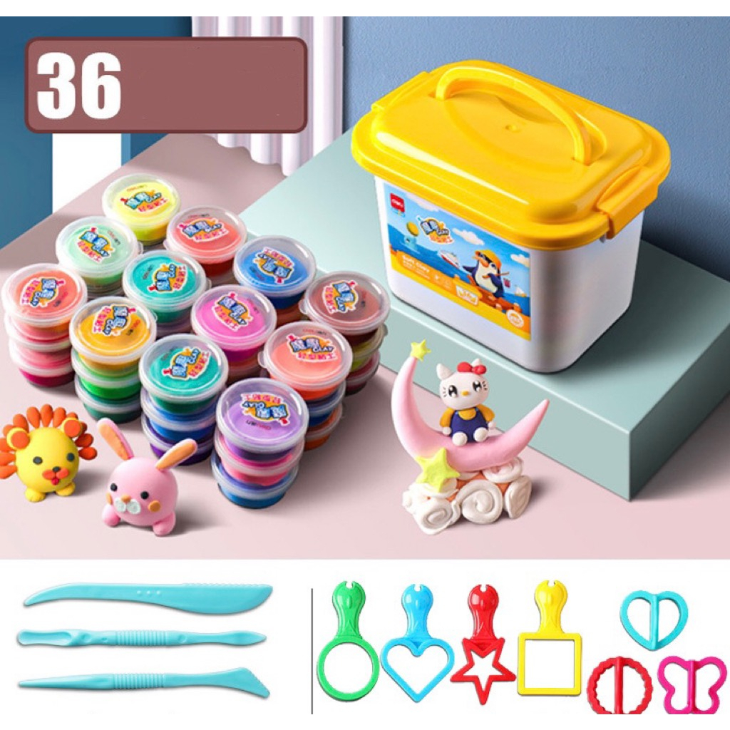 Đất nặn Deli  an toàn cho bé kèm hộp đựng và khuôn