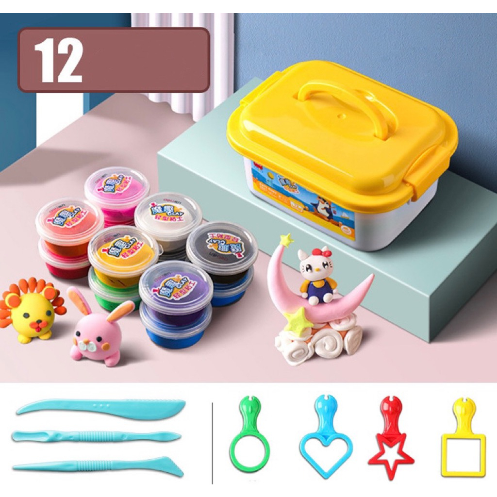Đất nặn Deli  an toàn cho bé kèm hộp đựng và khuôn