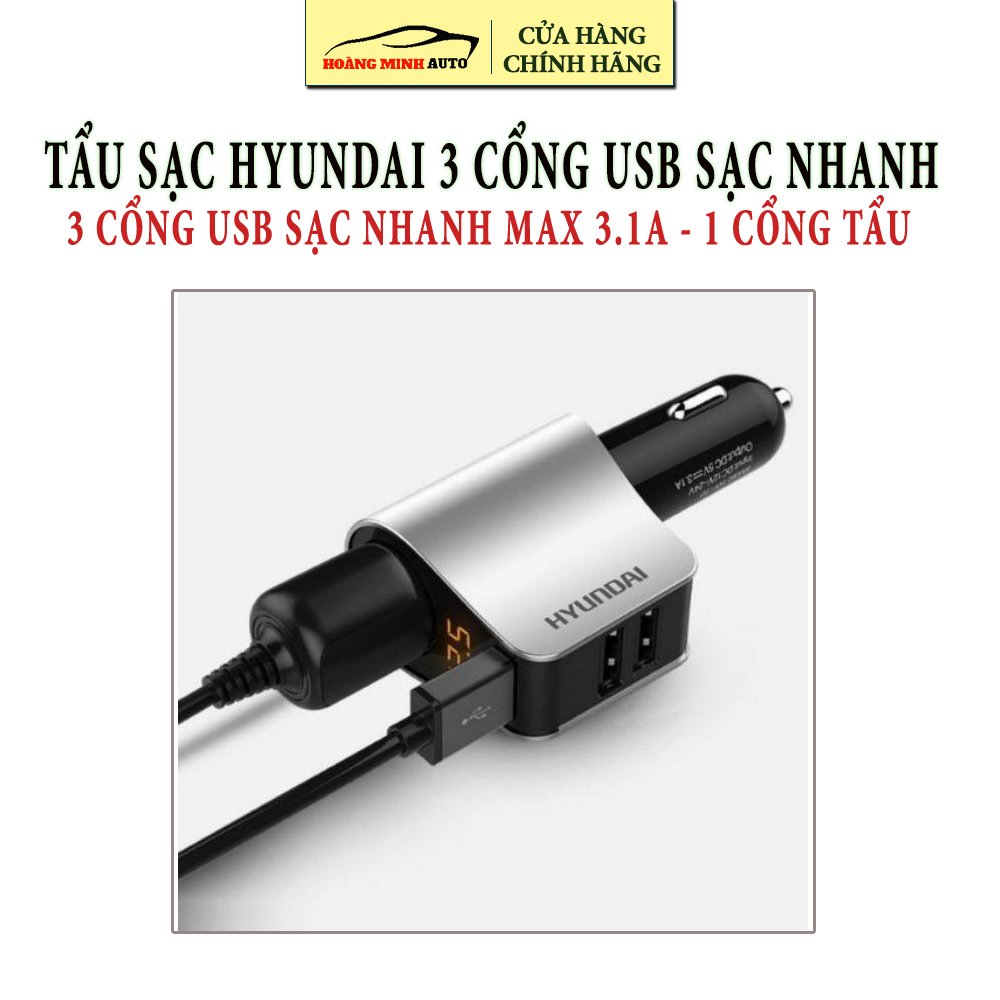 Tẩu Sạc ô tô, xe hơi Hyundai chính hãng - Có Đèn Led Báo Điện Áp Ắc Quy | BigBuy360 - bigbuy360.vn