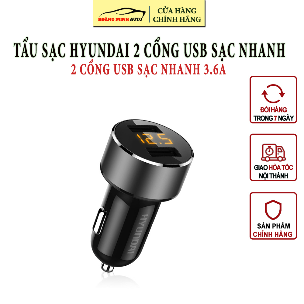 Tẩu Sạc ô tô, xe hơi Hyundai chính hãng - Có Đèn Led Báo Điện Áp Ắc Quy | BigBuy360 - bigbuy360.vn