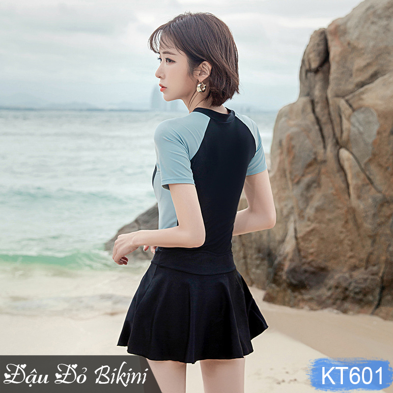 Đồ bơi đôi cho mẹ và bé gái, dáng liền thân quần short đùi khoẻ đẹp, có kèm chân váy rời nữ tính, bộ bơi mẹ con | BT29