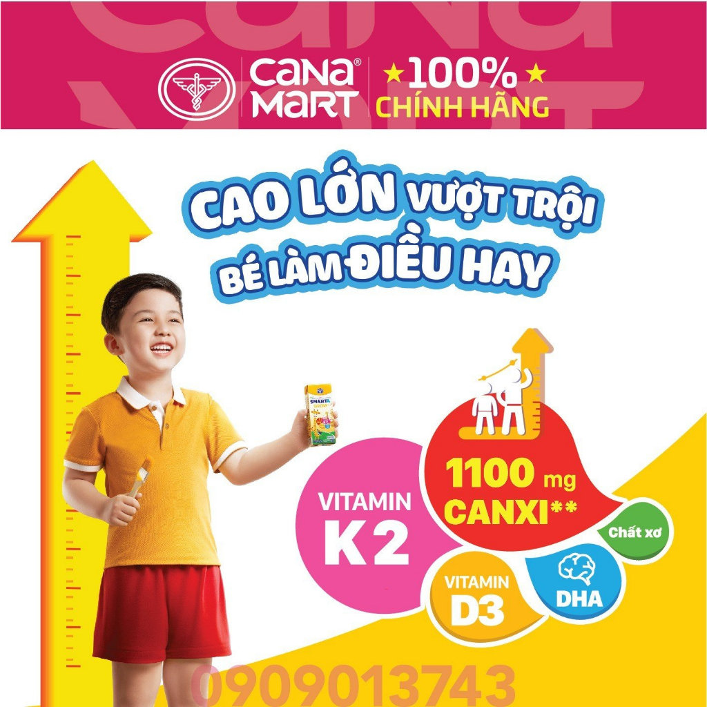 Sữa bột Nutricare Smarta Grow dinh dưỡng cho trẻ thấp còi (900g)