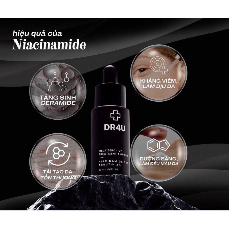 Serum làm sáng da DR4U Niacinamide 20% & Arbutin 2% Mela Zero V Treatment Ampoule full box 30ml