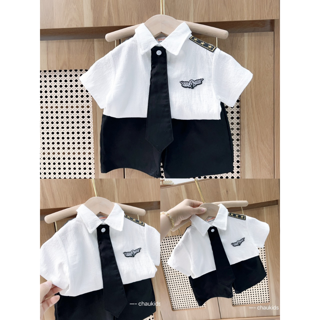 SALE BỘ SƠ MI CÀ VẠT BÉ TRAI SIZE 8-30KG(PHICONG)