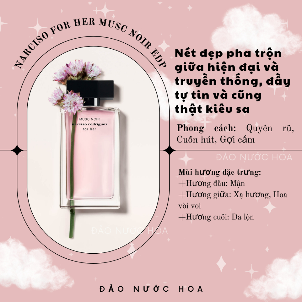 Nước hoa Nar.ci.so N.oir EDP kiêu sa nước hoa hiện đại tinh tế cuốn hút đảo nước hoa - A64
