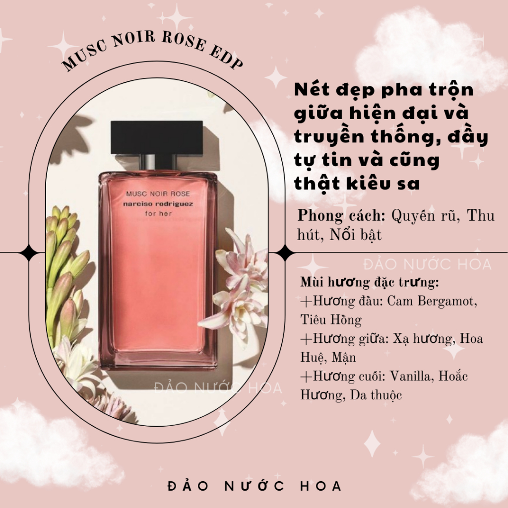 Nước hoa Nar.ci.so N.oir EDP kiêu sa nước hoa hiện đại tinh tế cuốn hút đảo nước hoa - A64