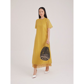 Đầm dài voan tơ phối ren Mauve Lace T-shirt dress (màu/size hết hàng không restock)