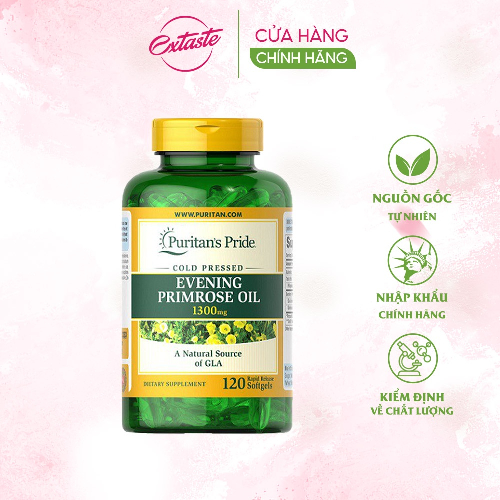 Tinh dầu hoa anh thảo Kirkland Signature puritan's pride evening primrose oil 1300mg 120 viên extaste