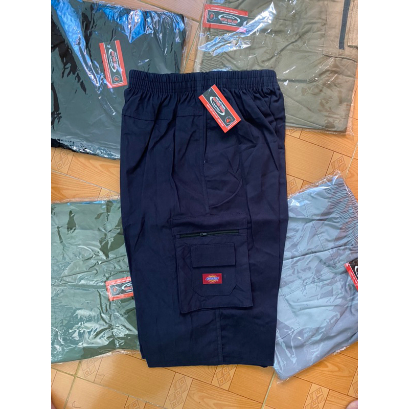 Quần Short Nam Chất kaki Cotton mềm mại Túi Hộp Lưng Thun Co Giãn From Rộng Thoải Mái Có Túi Khóa Kéo