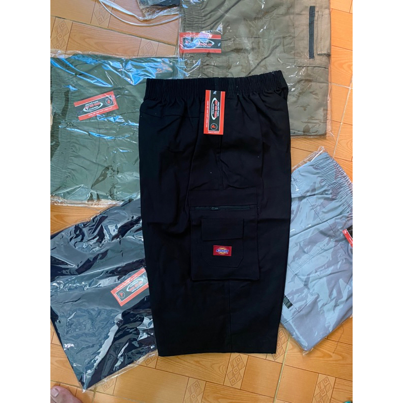 Quần Short Nam Chất kaki Cotton mềm mại Túi Hộp Lưng Thun Co Giãn From Rộng Thoải Mái Có Túi Khóa Kéo