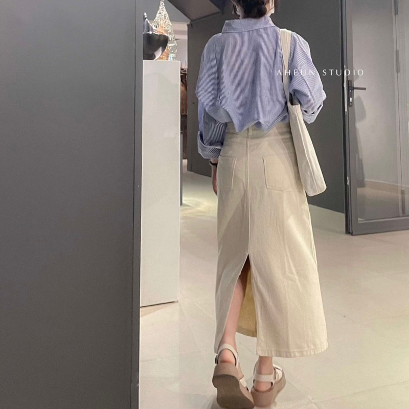 Chân Váy jean dài phong cách Hàn Quốc