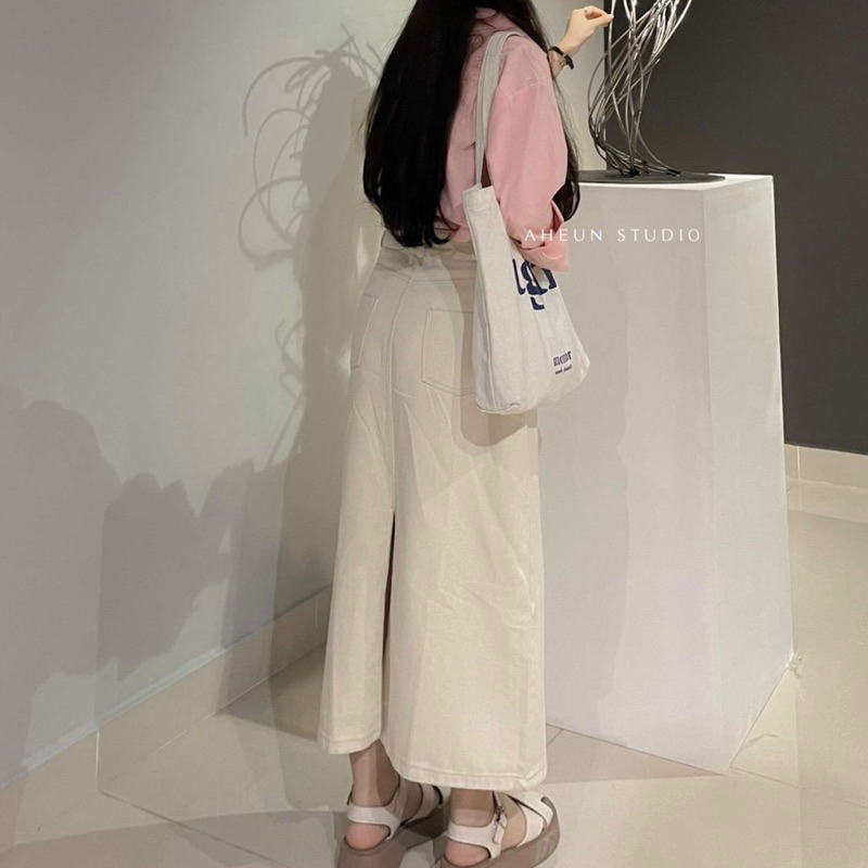 Chân Váy jean dài phong cách Hàn Quốc