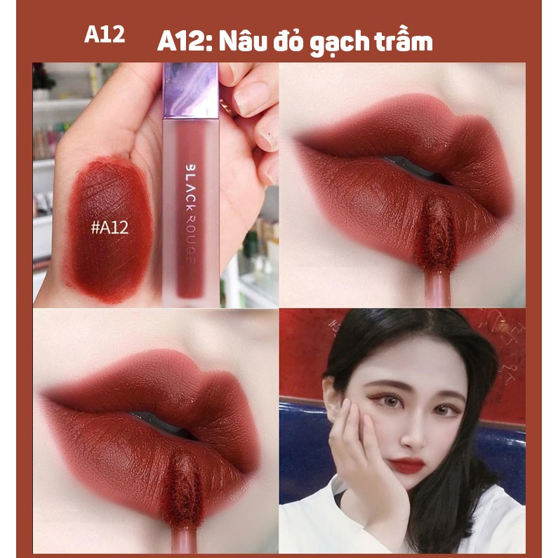 Son black rouge A12 đỏ nâu siêu lì son kem black rouge | BigBuy360 - bigbuy360.vn