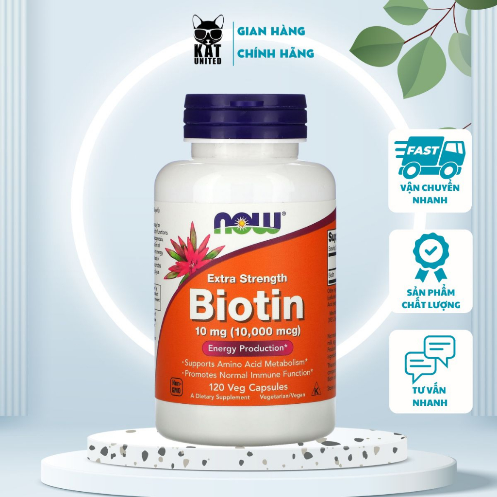 Thực Phẩm Chức Năng Now Biotin NOW Foods Bổ Sung Vitamin Cần Thiết Chống Lão Hóa Cải Thiện Sức Khỏe 10000mcg