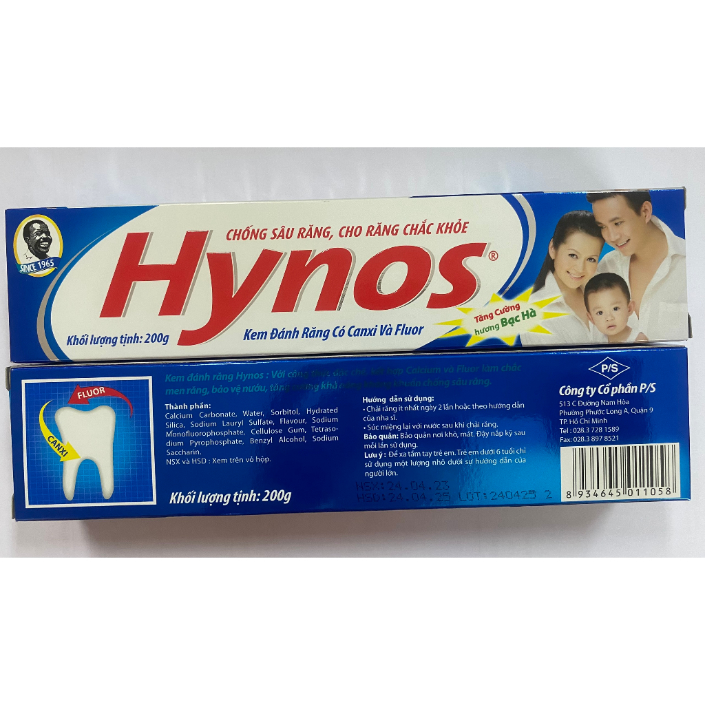 Combo 2 ống kem Hynos bạc hà 200g