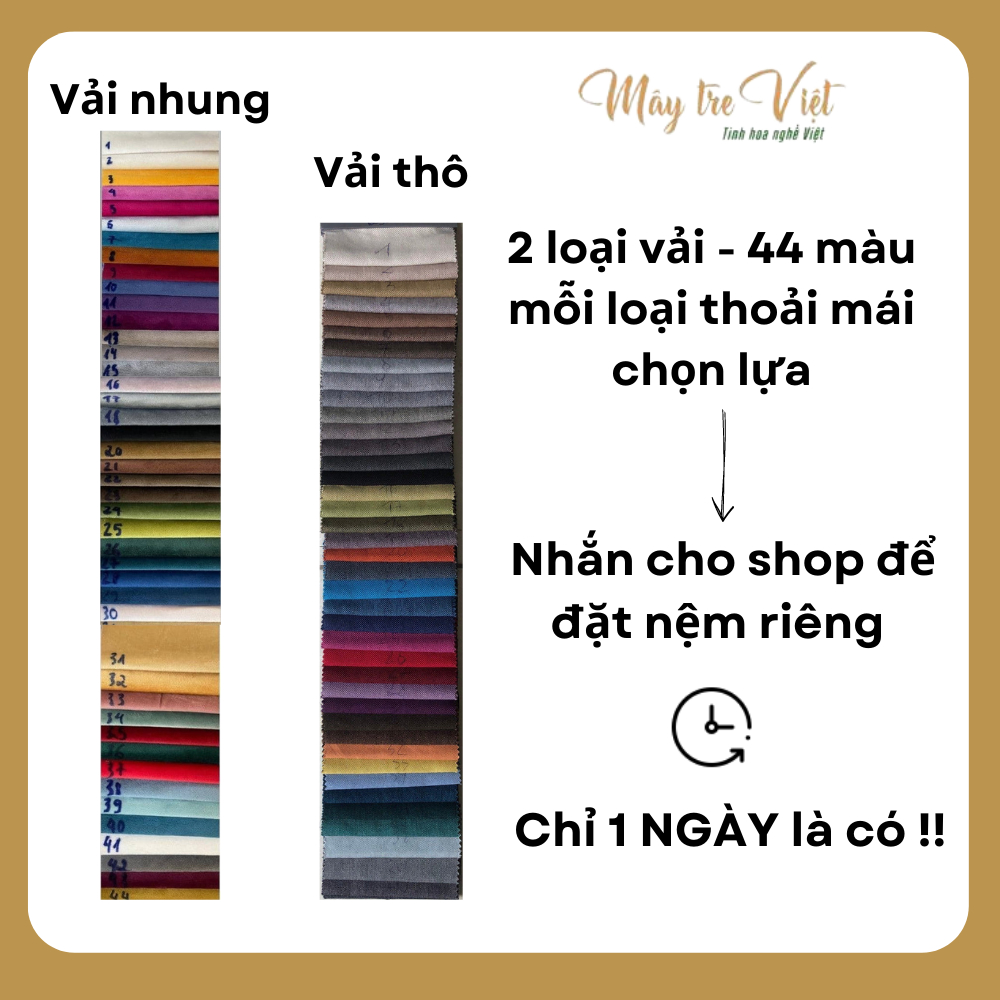 Nệm cho ghế mây tre Papasan cao cấp, chống bụi bẩn Decor nhà cửa, phòng khách, phòng ngủ