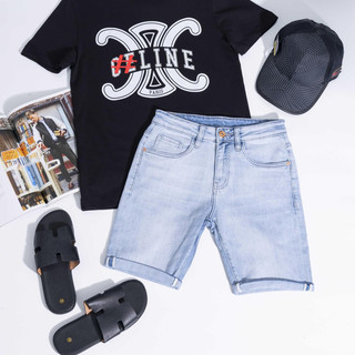 quần short jean nam dài xanh đen trơn nhiều màu mẫu cơ bản dễ phối đồ,chất jean giãn tốt bao đẹp