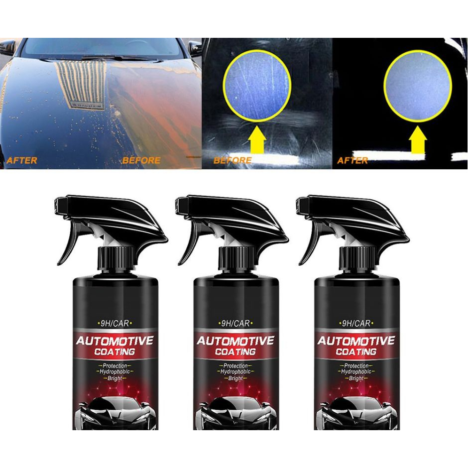 Bình xịt phủ sơn đánh bóng xe hơi Nano 9H dung tích 500ml - tặng kèm khăn
