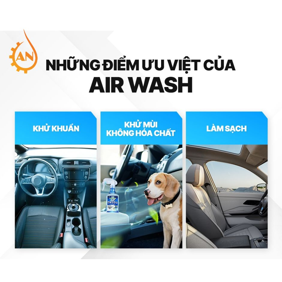 Chai xịt khử mùi và vệ sinh nội thất xe ô tô JP24 Air Wash 300ml