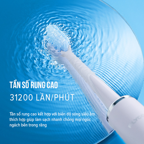 Bàn Chải Sóng Âm Điện Flyco FT7108VN Kháng Nước IPX7 5 Chế Độ Làm Sạch - Hàng Chính Hãng
