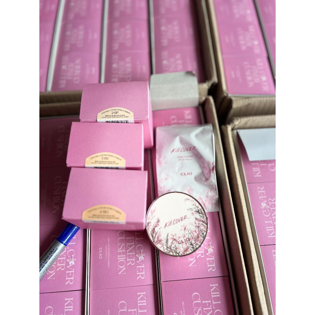 Set Phấn nước Clio Kill Cover Fixer Cushion Floral Tea Garden Collection SPF50+/PA+++