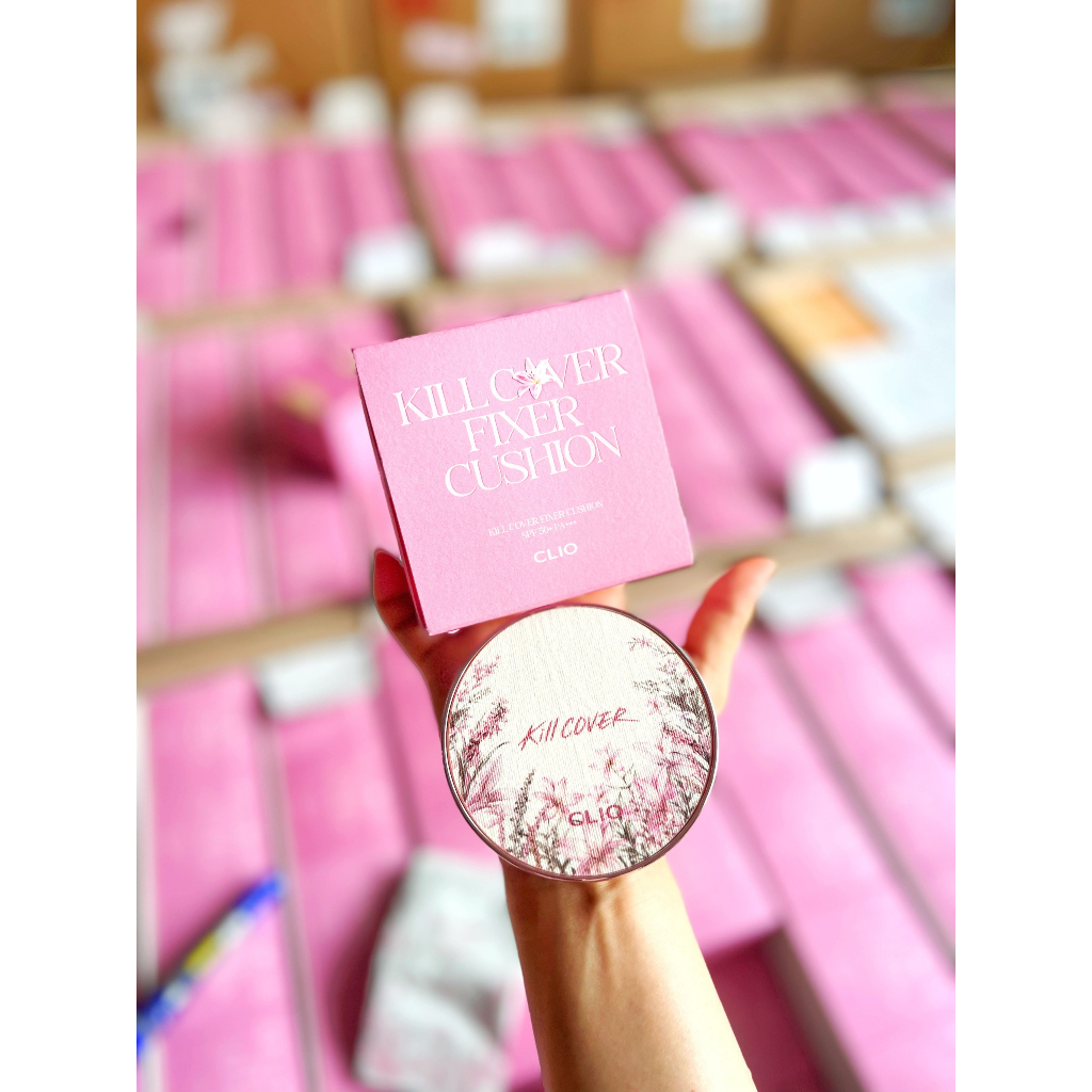 Set Phấn nước Clio Kill Cover Fixer Cushion Floral Tea Garden Collection SPF50+/PA+++